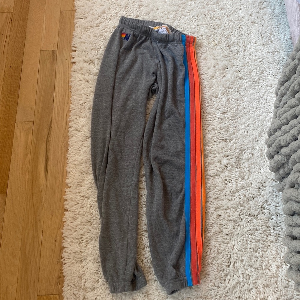 Aviation Nation Neon Striped Sweatpants!